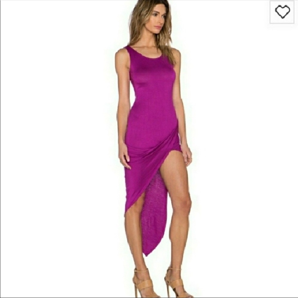 De Lacy Fuchsia Asymmetrical Midi Dress | Small | New Without Tags